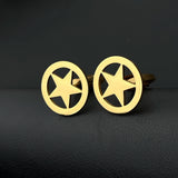 Gold Star Cufflinks Set for Men's Shirt Wedding Gift