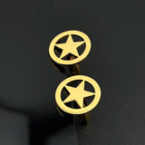 Gold Star Cufflinks Set for Men's Shirt Wedding Gift