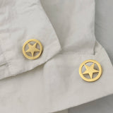Gold Star Cufflinks Set for Men's Shirt Wedding Gift
