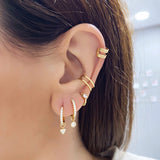 Stainless Steel Star Moon Heart Pendant Earrings
