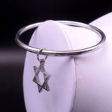 Stainless Steel Star of David Cuff Bangle Bracelet