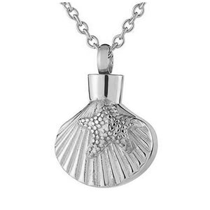 Stainless Steel Starfish Shell Cremation Urns Necklace