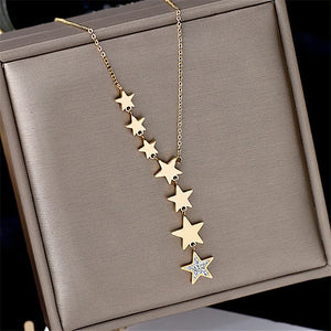 Stainless Steel Stars Choker Necklace Women Temperament Jewelry