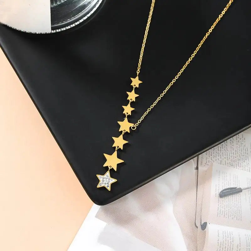 Stainless Steel Stars Choker Necklace Women Temperament Jewelry