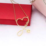 Stainless Steel Stethoscope Necklace 18K Name Necklace