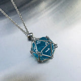 Stainless Steel Stone Holder Cage Necklace Dice Pendant Necklace