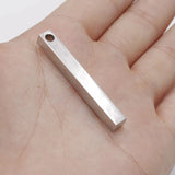 Stainless Steel Strip Blank Bar for Engraving Metal Rectangle Bar Pendant Charms
