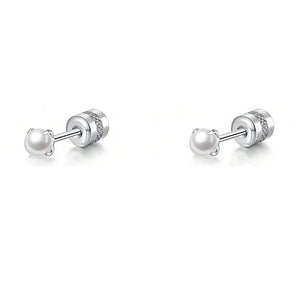Antique Claw Pearl Stud Earrings Stainless Steel Women Jewelry