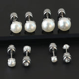 Antique Claw Pearl Stud Earrings Stainless Steel Women Jewelry