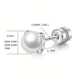 Antique Claw Pearl Stud Earrings Stainless Steel Women Jewelry
