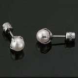 Antique Claw Pearl Stud Earrings Stainless Steel Women Jewelry