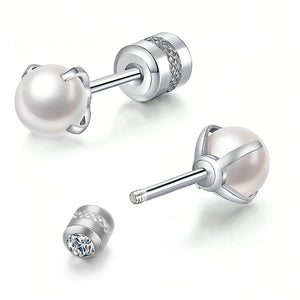 Antique Claw Pearl Stud Earrings Stainless Steel Women Jewelry