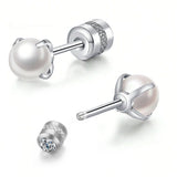 Antique Claw Pearl Stud Earrings Stainless Steel Women Jewelry