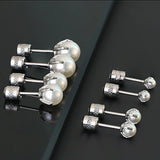 Antique Claw Pearl Stud Earrings Stainless Steel Women Jewelry