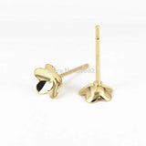 Stainless Steel Stud Earrings Findings 6mm 8mm 9mm Flower Caps
