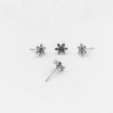 8mm Sun Flower Stud Earrings Findings for 3mm Rhinestone Bases DIY Crafts