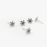 8mm Sun Flower Stud Earrings Findings for 3mm Rhinestone Bases DIY Crafts