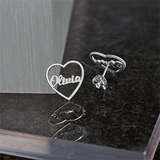 Personalized Heart Shape Stainless Steel Stud Earrings