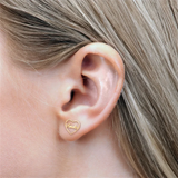 Personalized Heart Shape Stainless Steel Stud Earrings
