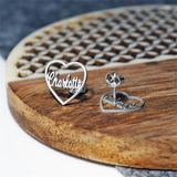 Personalized Heart Shape Stainless Steel Stud Earrings
