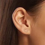 Personalized Heart Shape Stainless Steel Stud Earrings