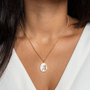 Stainless Steel Sun Pendant Necklace Natural Shell Round Collar Jewelry