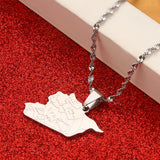 Stainless Steel Syria Map Flag Pendant Necklaces Syrians Jewelry