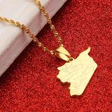 Stainless Steel Syria Map Flag Pendant Necklaces Syrians Jewelry