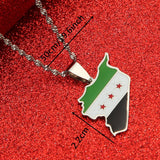 Syria Map Flag Pendant Necklaces Syrians Map Chain Jewelry