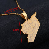 Stainless Steel Syria Map Flag Pendant Necklaces Syrians Map Jewelry