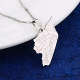 Stainless Steel Syria Map Flag Pendant Necklaces Syrians Map Jewelry