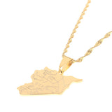 Syria Map Flag Pendant Necklace Syrians Jewelry