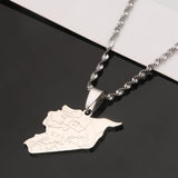 Syria Map Flag Pendant Necklace Stainless Steel Jewelry
