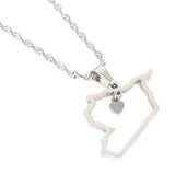 Syria Map Pendant Necklace Stainless Steel Heart Charm Jewelry