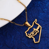 Syria Map Pendant Necklace Stainless Steel