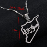 Syria Map Pendant Necklace Stainless Steel
