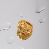 18K Plated Water Drop Earrings/Closed Ring Women Ear Jewelry