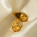 18K Plated Water Drop Earrings/Closed Ring Women Ear Jewelry