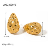 18K Plated Water Drop Earrings/Closed Ring Women Ear Jewelry