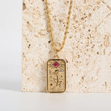Stainless Steel Tarot Necklace Star Moon Sun Pendant Necklaces
