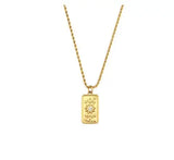 Stainless Steel Tarot Necklace Star Moon Sun Pendant Necklaces