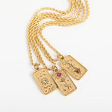 Stainless Steel Tarot Necklace Star Moon Sun Pendant Necklaces