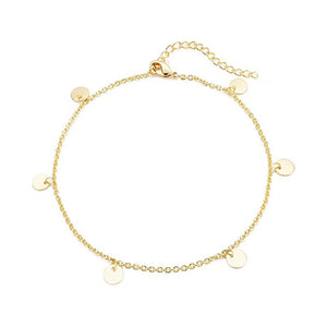 Stainless Steel Tassel Disc Anklet Foot Chain for Women