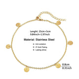 Stainless Steel Tassel Disc Anklet Foot Chain for Women