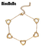 Stainless Steel Tassel Hollow Peach Heart Bracelets for Women