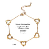 Stainless Steel Tassel Hollow Peach Heart Bracelets for Women
