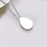 Stainless Steel Teardrop Keepsake Ashes Necklace Cremation Pendant