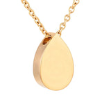 Stainless Steel Teardrop Keepsake Ashes Necklace Cremation Pendant