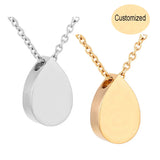 Stainless Steel Teardrop Keepsake Ashes Necklace Cremation Pendant