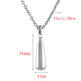 Teardrop Stainless Steel Cremation Urn Necklace Pendant